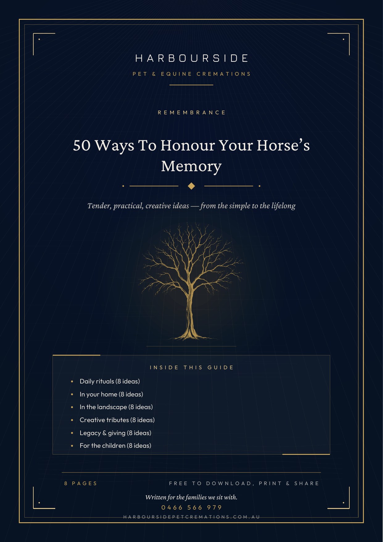 First page of 50 Ways To Honour Your Horse’s Memory