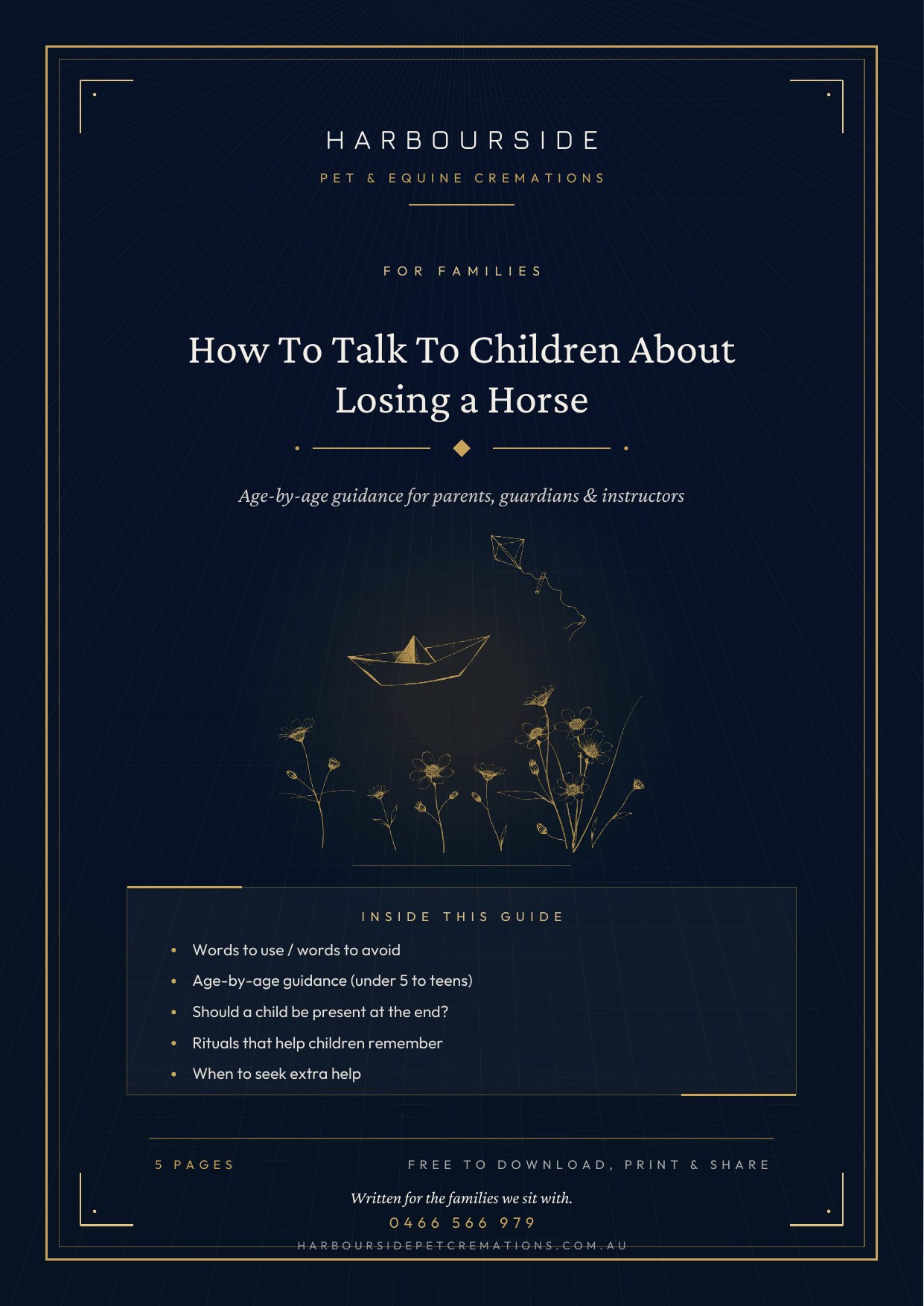 First page of How To Talk To Children About Losing a Horse