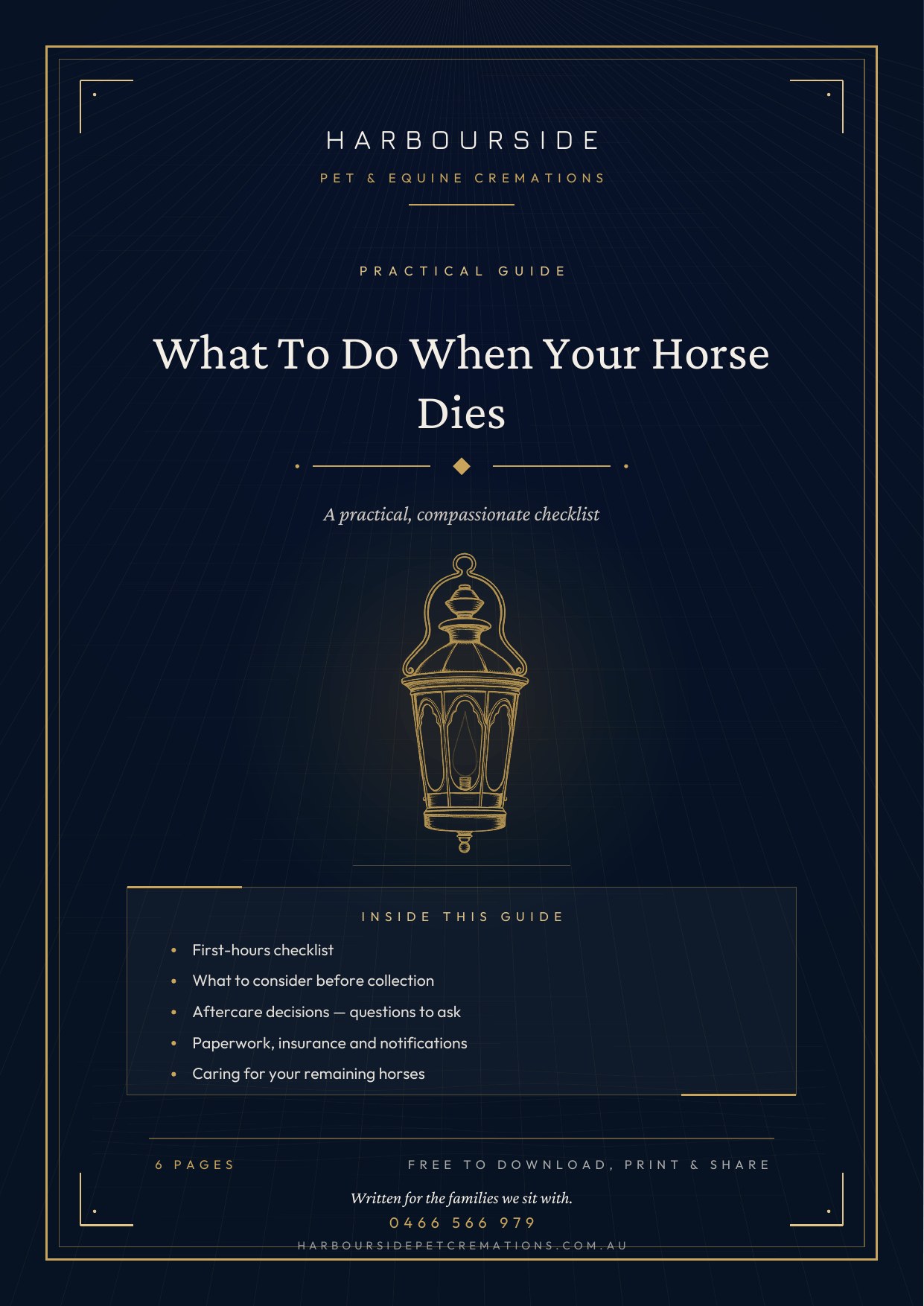 First page of What To Do When Your Horse Dies