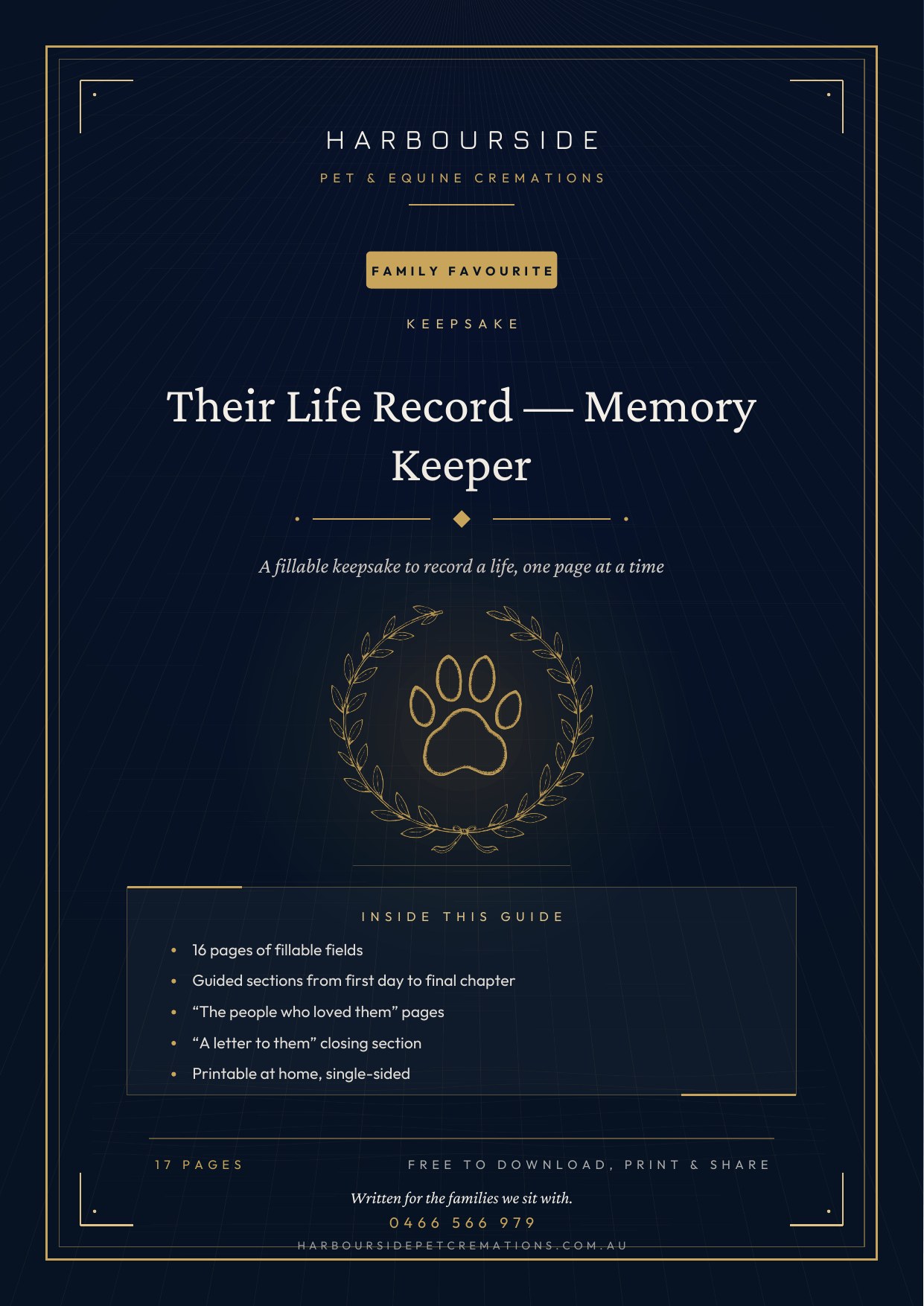 First page of Their Life Record — Memory Keeper