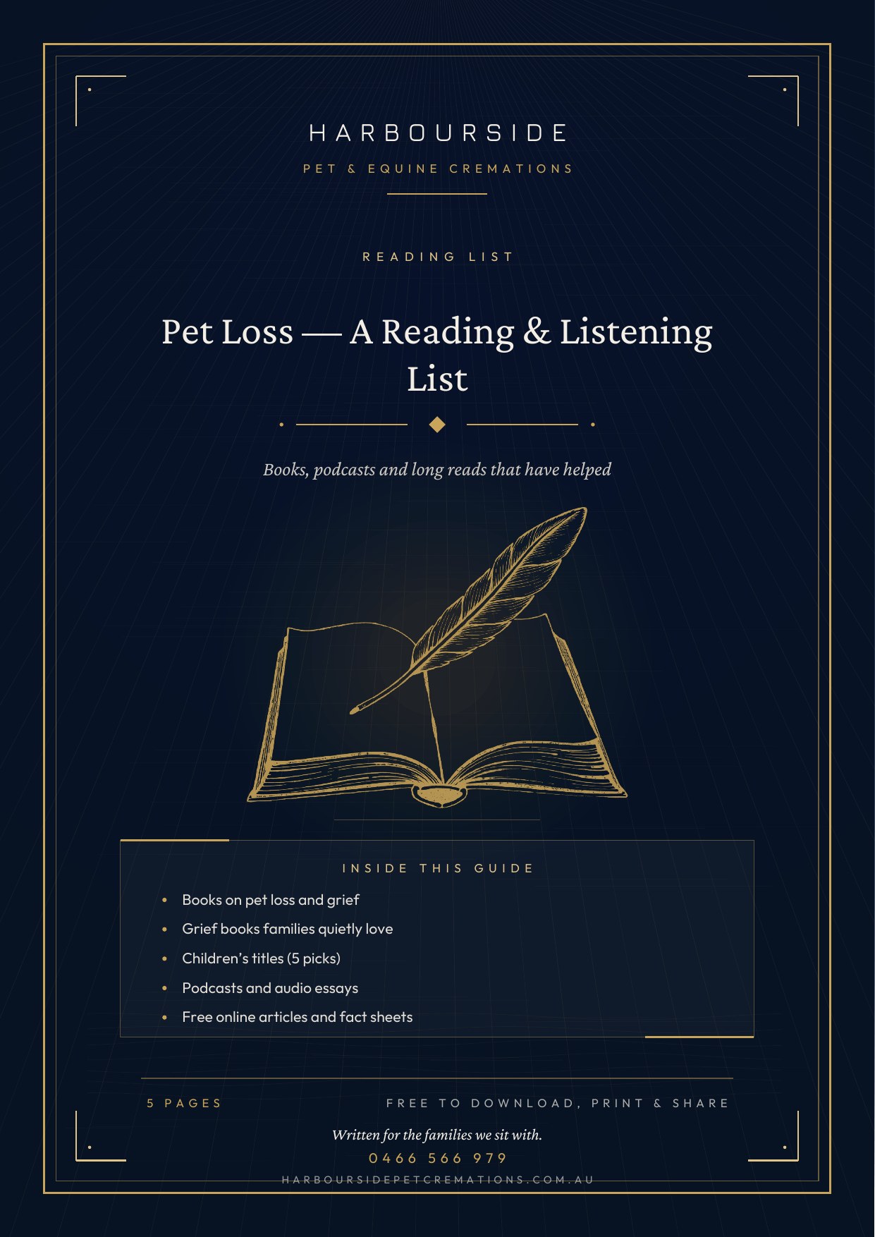 First page of Pet Loss — A Reading & Listening List