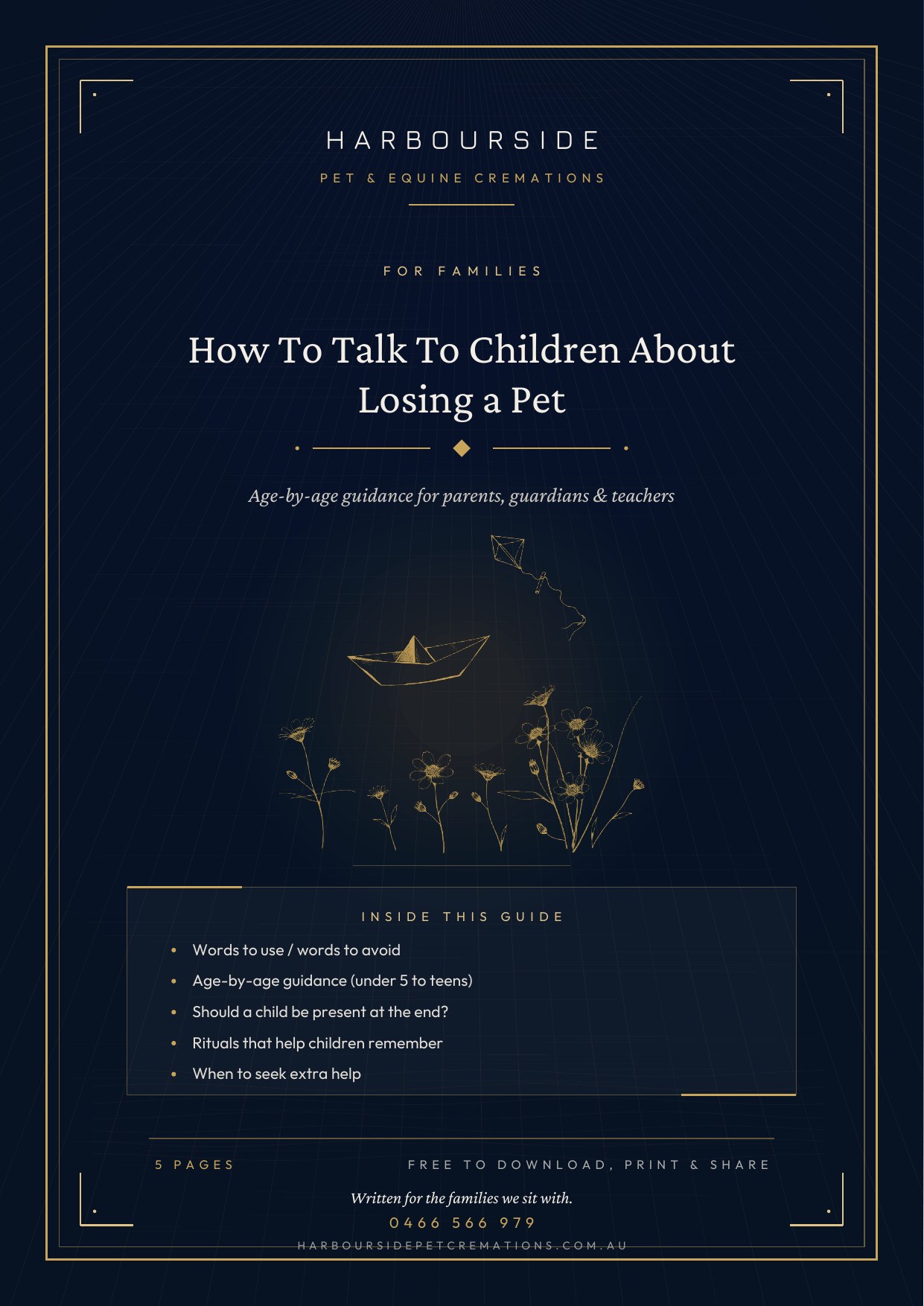 First page of How To Talk To Children About Losing a Pet